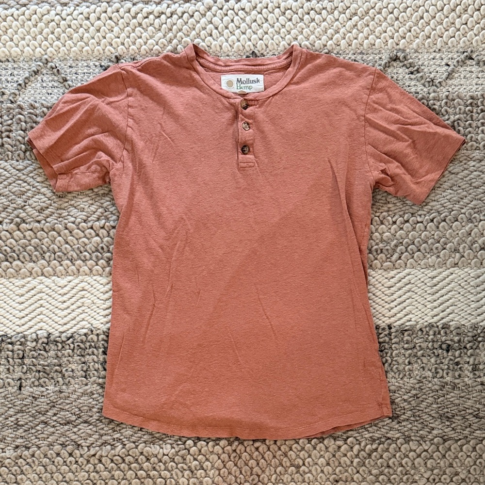 Mollusk Supply Co. Men's Short Sleeve Henley Tee - Rust